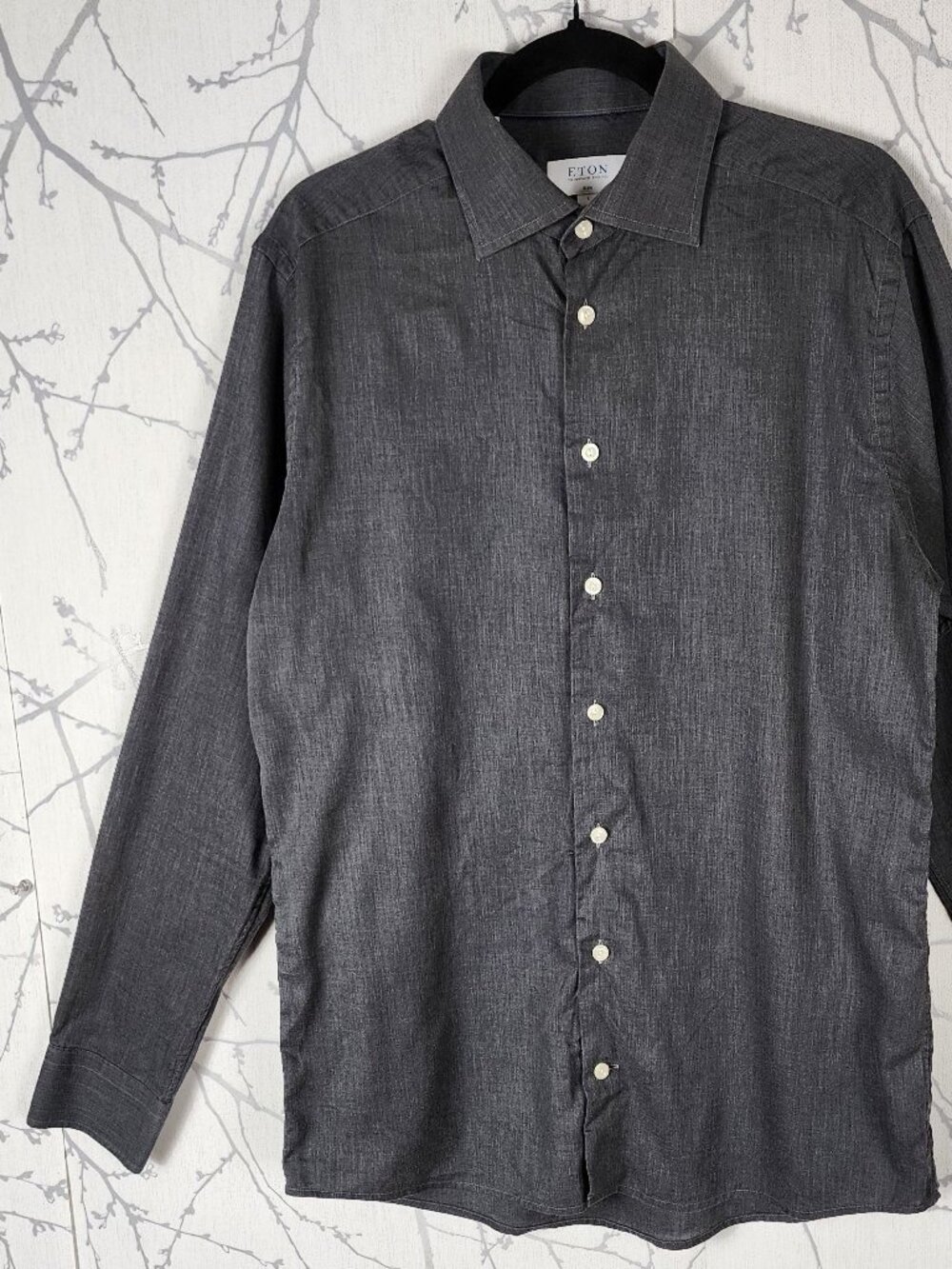 Eton Gray 100% Cotton Slim Fit Dress Shirt
